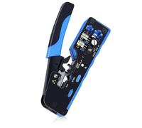 Herramienta crimpadora RJ45 for conectores de red Cat7, Cat6a, Cat6 y Cat5e. Herramienta de crimpado Ethernet con función de terminal de crimpado.