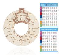 Herramienta de acordes de melod a redonda con tabla de acordes de guitarra de 6,3 pulgadas, rueda de quintas, herramienta de melod a, notas de gr