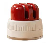 Herramienta de afilado de bordes con soporte al vacío y ranuras dobles en forma de V para un afilado eficiente de cuchillas de chef y bordes de cuchilla (rojo A)