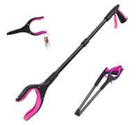 Herramienta de agarre de 32 pulgadas, agarradores plegables con fuerte recogedor de basura magnético, agarrador de garras, herramienta de agarre para cualquier persona (morado)