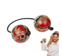 Herramienta de agitación de manos africana, bolas de ritmo africano | Agitador de mano con doble bola de madera - Bola rítmica, bolas para agitar las manos para los amantes de los principiantes y los