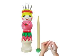 Herramienta de aguja de tejer de madera, bonito diseño de muñeca, accesorio de costura de de madera, herramienta para hacer pulseras de cuerda hecha a mano, para principiantes, aguja de tejer