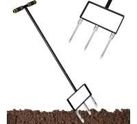 Herramienta de aireador para césped, aireador de césped, herramienta de acero de 3 púas con mango cómodo, herramientas de jardín manuales de alta resistencia de 43 pulgadas para tapón de, fluj