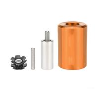 Herramienta de ajuste de tuerca de estrella de construcción de acero para montaje de tazón de horquilla de bicicleta y preparación del tubo de dirección (naranja)