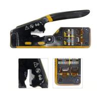 Herramienta de alambre para cortar a través de crimpadora compatible con cable conector 6P8P8C para cables LAN CAT8/7/6A/6/5E RJ11 RJ12 con cable sólido trenzado