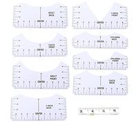 Herramienta de alineación de camisetas, juego de guía de regla de PVC para una colocación perfecta del diseño en camisas para adultos, jóvenes, niños pequeños, kit de 9 piezas de
