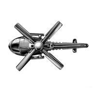 Herramienta de ambientación de vehículo en modelo de helicóptero con capacidad de montaje de ventilación y salida de aroma sostenida a través del movimiento de corriente de aire solo (negro)