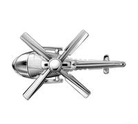 Herramienta de ambientación de vehículo en modelo de helicóptero con capacidad de montaje de ventilación y salida de aroma sostenida solo a través del movimiento de corriente de aire (plateado)