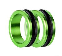 Herramienta de anillo guía de línea de pesca con cuerpo de aleación de aluminio y anillo de goma con textura antideslizante para facilitar el apriete del nudo líder y evitar la línea (2 piezas verdes)