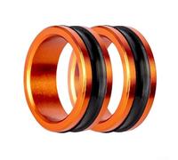 Herramienta de anillo guía de línea de pesca con cuerpo de aleación de aluminio y anillo de goma con textura antideslizante para facilitar el apriete del nudo líder y evitar la línea (2 piezas naranja