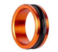 Herramienta de anillo guía de línea de pesca con cuerpo de aleación de aluminio y anillo de goma con textura antideslizante para facilitar el apriete del nudo líder y evitar la línea (1 pieza naranja)