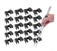 Herramienta de aprendizaje para principiantes, 20 unidades, clip flexible para los dedos para fideos de comida asiática, ayuda de comedor portátil para la escuela y el hogar, color negro