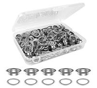 Herramienta de Arandela, 50 Juegos 20 mm Ojetes Metalicos, Ojales Kit, Ojal Ojales Conjunto con Caja, para Tela, Cuero, Cortinas, Tienda De Campaña, Bricolaje(Herramientas de instalación no incluidas)