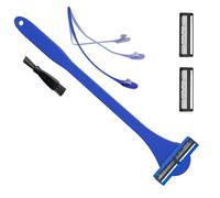 Herramienta de aseo eficiente para hombres, 2 en 1, limpiador de espalda y afeitadora con tres capas y mango ergonómico