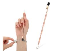 Herramienta de ayuda 2 en 1 para pulsera, cierre de cierre con gancho, herramienta de asistencia de pulsera de acero inoxidable para collares, joyas y relojes (oro rosa)