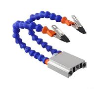 Herramienta de ayuda de soldadura flexible de tercera mano con base de aluminio ajustable, clips de acero inoxidable y puntas de goma para soldadura PCB y reparación electrónica (B)