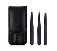 Herramienta de belleza for el cuidado de cejas, recortadora, 3 pinzas for cejas, kit de herramientas de maquillaje for depilación de acero inoxidable con punta de bolsa/punta inclinada/punta plana ros