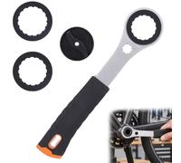 Herramienta de Bloqueo Central para Bicicleta, Llave de Pedalier con 2 Adaptadores y Llave de Tapa de Biela, Acero Cromado, Compatible con Shimano Hollowtech II, BB9000, BBR60, Sram Dub y RotorBSA30