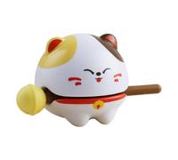 Herramienta de bloques de madera - Bloques de templo de percusión, decoración del tambor de pescado de madera del gato de la fortuna | Centro de mesa de instrumentos budistas, juguete