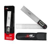 Herramienta de búsqueda de ángulos digital, 180 mm, acero inoxidable, con bolsa, transportador digital, buscador de ángulos para medición de carpintería, herramienta de medición de ángulos S&F STEAD &