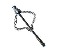 Herramienta de cadena de drenaje multipropósito, diseño de eje flexible con cabezales intercambiables para varios diámetros de tubería, kit de herramientas de drenaje de limpieza de grasa