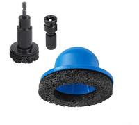 Herramienta de cepillo de limpieza para cubo de rueda de coche, kit de disco de pulido de 150 mm con adaptador para eliminación de óxido y descalcificación en superficies de metal, negro y azul (1