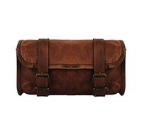 Herramienta de Cierre de Hebilla de Piel de Cabra auténtica Vintage para Motocicleta, 2 Correas, Bolsa marrón, Cierre de liberación rápida Reforzado para manillares, Horquillas, Barra de Sissy - 10