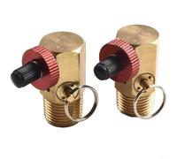 Herramienta de colector de tanque de aire con puerto de llenado y válvula de cierre de perilla roja, adaptador de latón MNPT de 1/2 pulgada a 1/4 pulgadas FNPT para compresor de aire portátil, válvula