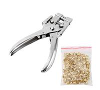 Herramienta de Configuración de Ojales, Alicates con 100 Ojales Huecos, Aleación de Zinc y Acero al Carbono, 16.5x15.5cm, para Cuero, Tela, Lonas, Carpas