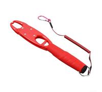 Herramienta de control de pesca con mandíbulas curvadas y enganchadas de nailon para mejorar la inmovilización de peces e integración de pesaje (rojo)
