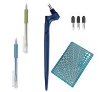 Herramienta de Corte Arte Cuchillos Cutter Precision Hoja Giratoria de 360 Grados de Acero Inoxidable con 2 Cuchillas de Repuesto 1 Alfombrilla de Corte y 2 Cuchillo de Arte para Manualidades