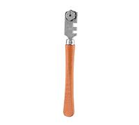 Herramienta de Corte Artesanal de Cortador de Vidrio de Seis Ruedas de 130 mm con Mango de Madera para Vidrio de Corte de Rodillo