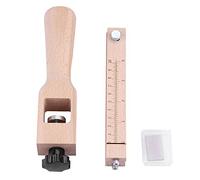 Herramienta de corte de correa de cuero, Mano de madera Correa de tira de cuero Herramienta de corte ajustable Herramienta de artesanía de bricolaje Cortador con 5 cuchilla