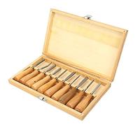 Herramienta de Corte de Madera de 10 Piezas, Juego de Kit de Cincel de Cuchillo de Talla de Mango de Madera de Alta Dureza Herramienta de Mano de Carpintería