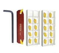 Herramienta de corte de ranura SPB326 con 20 insertos indexables SP300, insertos de torneado de carburo de 3 mm para mecanizado de torno CNC de acero y acero inoxidable, incluye