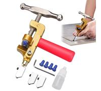 Herramienta de corte de vidrio 2 en 1 | Cortador de azulejos manual, cortavidrio, herramienta de corte de vidrio de tungsteno con destornillador y 2 cuchillos adicionales para romper pinzas y vidrio