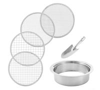 Herramienta de cribado de suelo de acero inoxidable con compatibilidad de malla modular de 3 mm, 6 mm, 9 mm, 12 mm para acondicionamiento de suelos y tareas hortícolas