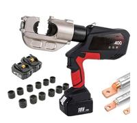 Herramienta de crimpado electrohidráulica, crimpadora de terminales de cable, kit de terminales eléctricos for cables de cobre y aluminio(Red)