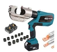 Herramienta de crimpado electrohidráulica, crimpadora de terminales de cable, kit de terminales eléctricos for cables de cobre y aluminio(Blue)