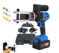 Herramienta de crimpado hidráulica eléctrica, alicates de crimpado de terminales de cable recargables con 2 baterías de 21 V, fuerza de 90 KN, para cobre y aluminio de 10 a 300 mm²