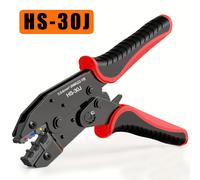 Herramienta de crimpado HS-30J para conectores eléctricos con abrazadera, acero de carbono, mango y para cables de varios colores - Alicate de crimpar profesional para electricista para AwG 22