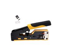 Herramienta de Crimpado RJ45 Cat7, Herramienta de Crimpado Ethernet, Cortador de Cables, Crimpadora para Conectores de Paso Cat7, Cat6a, Cat6 y Cat5e.