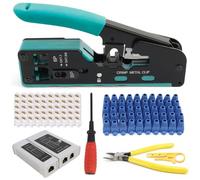 Herramienta de Crimpado RJ45, Comprobador de Cable de Red RJ45 Network Tool Kits, Herramienta de Red Para Conector de Red CAT5/CAT6/CATh