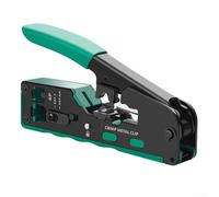 Herramienta de crimpado RJ45 para Cat5 Cat6 Cat7, alicates de cable de red 3 en 1 con función de crimpado de corte de tira, herramienta de cableado Ethernet de mango recto de acero SK5