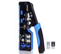 Herramienta de crimpado RJ45 todo en uno con tornillo de giro manual y crimpadora de terminal de alambre para CAT8/CAT7/CAT6A/CAT6/CAT5E/CAT5, crimpadora Ethernet RJ45 RJ45 herramienta de crimpado de