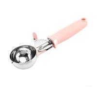 Herramienta de cuchara de helado de acero inoxidable con mango ergonómico para servir fácilmente helado, frutas, galletas y masa, diseñada para un uso diario fiable y fácil mantenimiento (rosa)