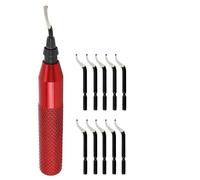 Herramienta de desbarbado RB3000 con 10 cuchillas HSS BK3010, para acabado de impresión 3D, metal, madera, plástico y acabado de impresión 3D, diseño de mango rojo