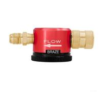 Herramienta de descarga de nitrógeno de latón para sistemas HVAC - Diseño ergonómico, conexión rápida de manguera de 14 mm, modos de enjuague/soldadura/apagado, compacto 11 x 7 x 5 cm