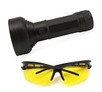 Herramienta de detección de fugas de aire acondicionado, linterna LED Pro 68 con lentes de protección UV, herramienta profesional para coche, kit de detección de fugas de tinte UV AC