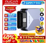 Herramienta de diagnóstico MUCAR BT200 Max Car OBD2, escáner bidireccional de diagnóstico de todos los sistemas ELM 327 CANFD15, reinicio de actualización gratuita de por vida 5pcs BT200 Max